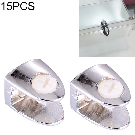15 PCS Zinc Alloy Bright Fixed Bracket Connection Nail Glass Fixing Clamp, Nail