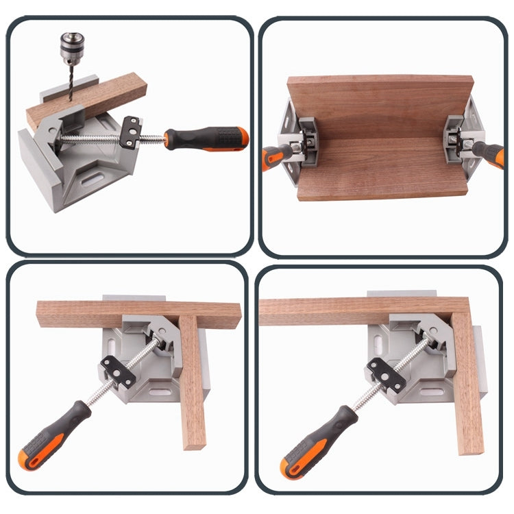 Aluminum Single Handle 90 Degree Right Angle Clamp Angle Clamp Woodworking Frame Clip Right Angle Folder Tool, Single Handle