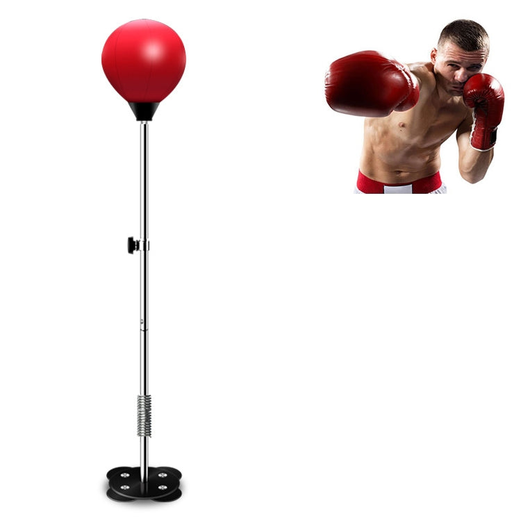 Adult Suction Cup Version Height Adjustable Vertical PU Leather Vent Ball Boxing Speed Ball Family Fitness Equipment without Gloves, without Gloves Black Red, without Gloves Red