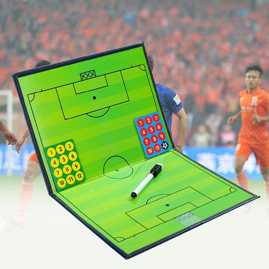 Foldable Football Coach Demonstration Board Magnetic Football Coach Board Clipboard Book Cover with Pen, Foldable Cover