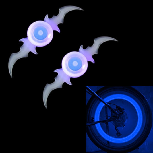 Bicycle spoke LED light set (2 lights) with blue glow and white star-shaped bases