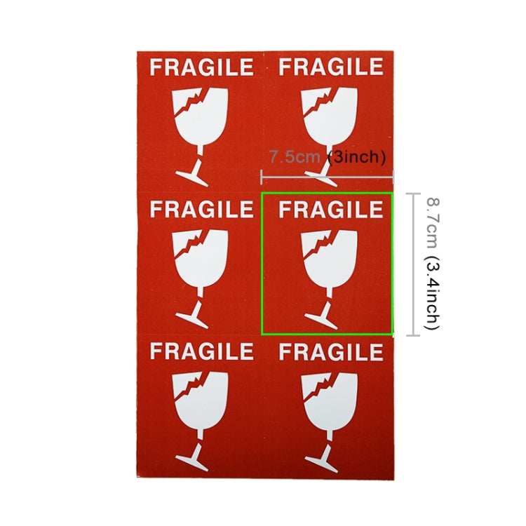 10pcs Self-adhesive English Warning Sticker Fragile Label, Fragile Label