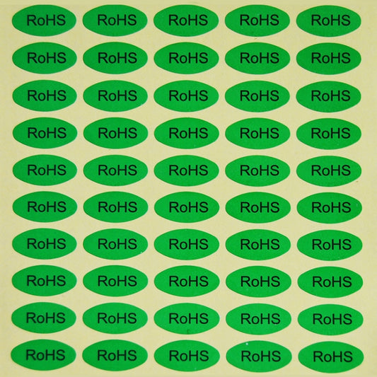 1000 PCS Oval Shape Self-adhesive RoHS Sticker RoHS Label, Size: 10x20mm, Size: 10x20mm