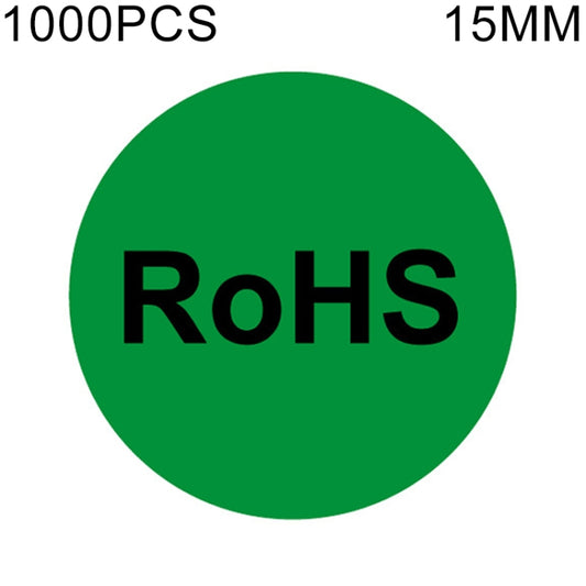 1000 PCS Round Shape Self-adhesive RoHS Sticker RoHS Label, Diameter: 15mm, Diameter: 15mm