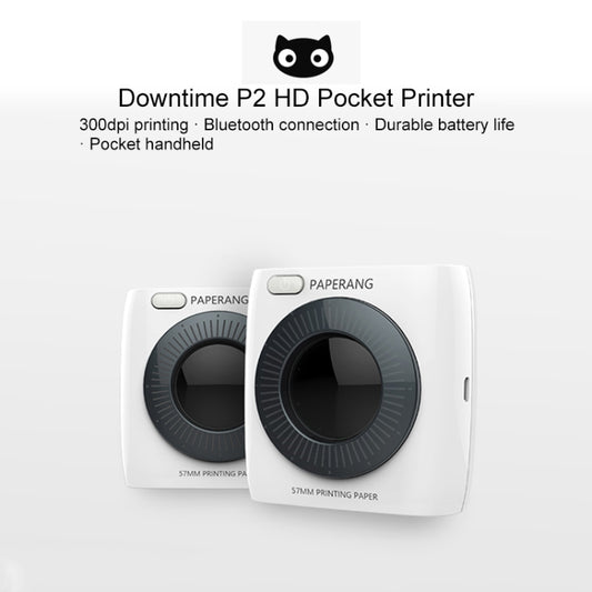 PAPERANG P2 Portable Bluetooth Printer Thermal Photo Phone Wireless Connection Printer, P2 White
