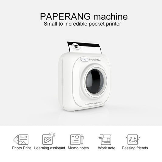 PAPERANG P1 Portable ABS Bluetooth 4.0 Printer Thermal Photo Phone Wireless Connection Printer, P1 White