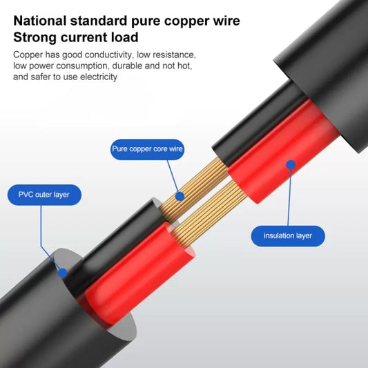 DC Male To DC Male + DC Female Power Connection Cable, Length: 0.3m