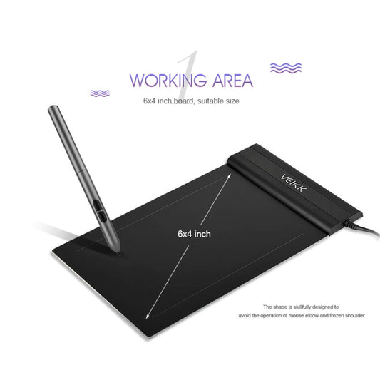 VEIKK S640 6x4 inch 5080 LPI Electronic Graphic Tablet, S640