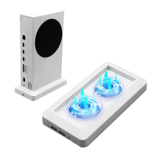 White cooling fan base with large oval intake vent for Xbox Series S and USB ports
