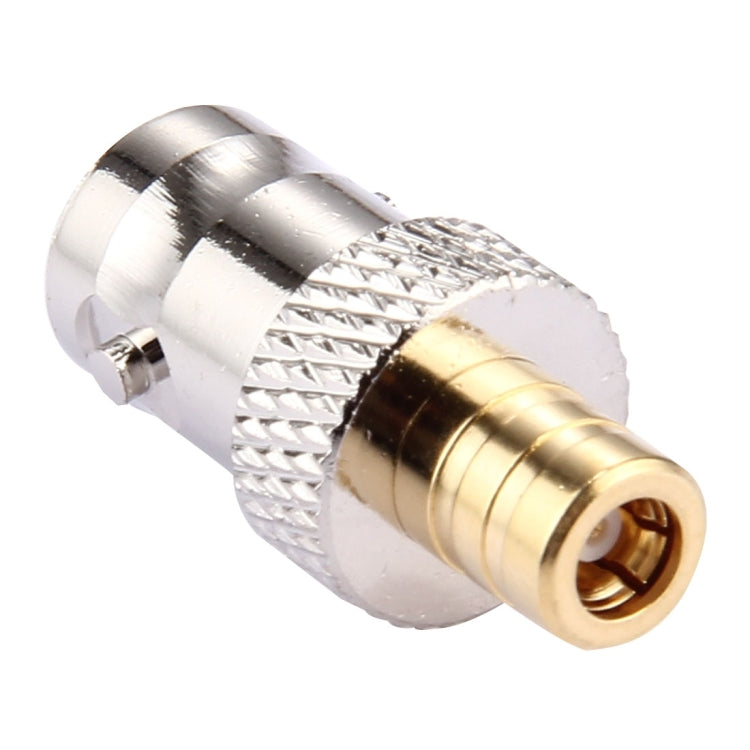 SMB female RF coaxial connector, silver knurled grip with gold center contact