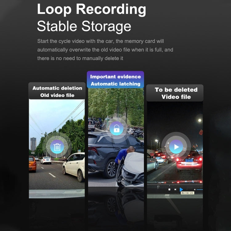 Car driving recorder loop recording with automatic deletion and overwrite behavior