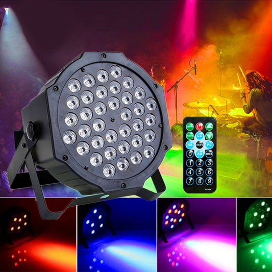 36W 36 LEDs DMX512 RGB LED PAR Light with Remote Control, Strobe + Sound Control + Self-propelled, AC 100-240V, RGB with Remote Control