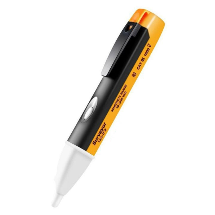 Orange and black non-contact AC voltage detector pen with white probe tip