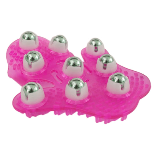 Thickened Palm-shaped Handheld Ball Meridian Massager, Nine balls Magenta, Nine balls Blue