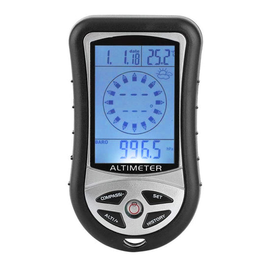 8 in 1 (Altimeter + Weather + Altitude + Compass + Thermometer + Clock + Calender + LED Backlight) Multifunction Digital Altimeter Watch Compass, 8 in 1
