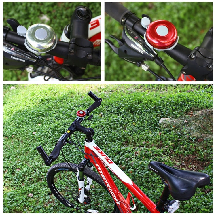 Bicycle handlebar with mini bells in chrome and red
