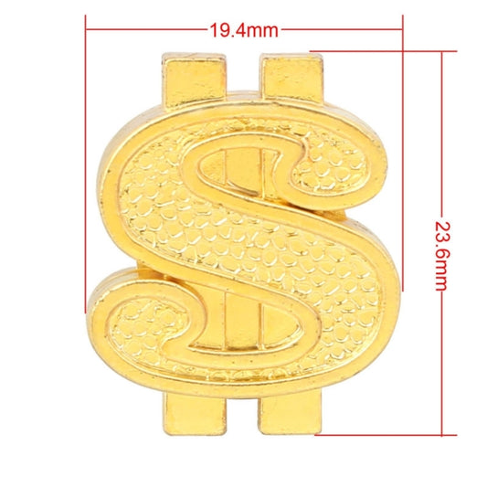 Universal 8mm Dollar Style Plastic Car Tire Valve Caps, Pack of 4, Dollar Style