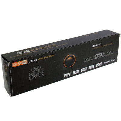 Black retail box for wireless rear view license plate frame camera