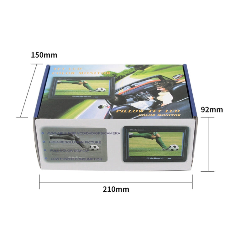 7-inch TFT car monitor retail box with dual display and control features