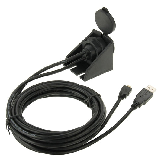 USB 2.0 & Micro HDMI (Type-D) Male to USB 2.0 & HDMI (Type-A) Female Adapter Cable with Car Flush Mount, Length: 2m, USB 2.0 & Micro HDMI Male to USB 2.0 & HDMI Female