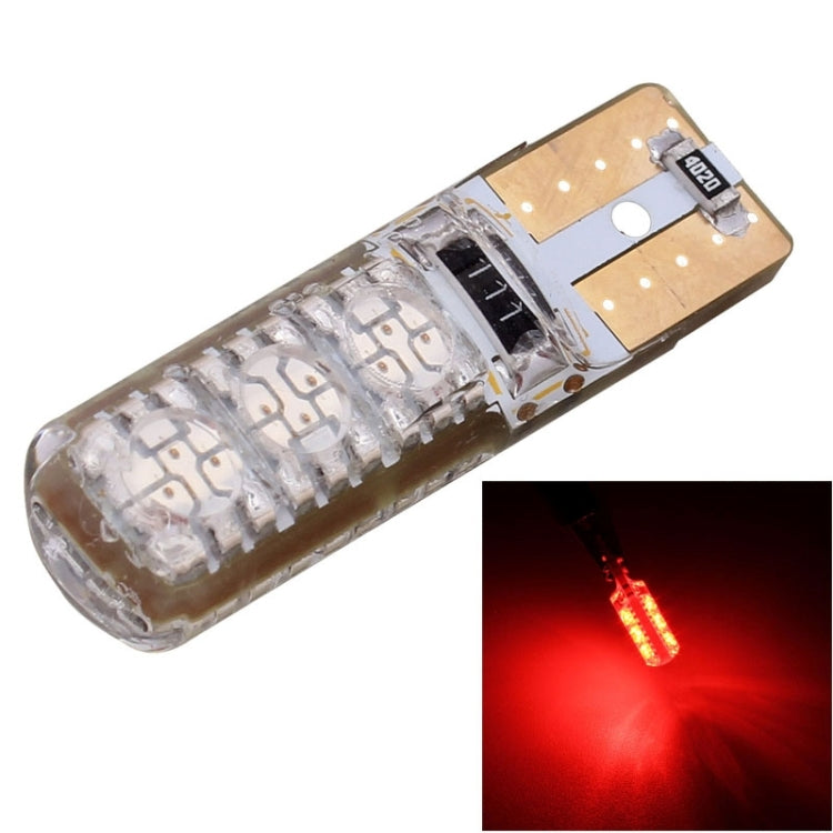 T10 LED car clearance lights, clear silicone bulb with red light glow