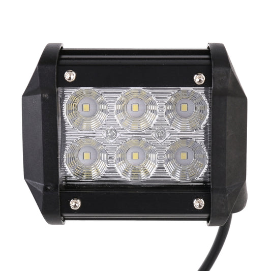Rectangular black LED floodlight lens with six visible LED chips