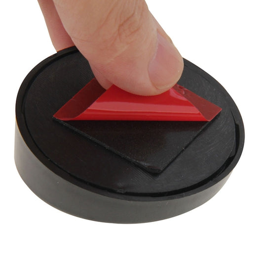 Black round blind spot mirror base with adhesive pad and backing strip