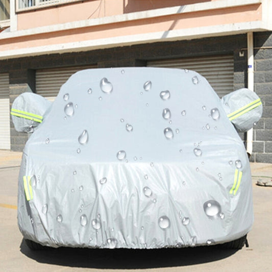 PEVA Anti-Dust Waterproof Sunproof Sedan Car Cover with Warning Strips, Fits Cars up to 4.5m(176 inch) in Length, 176inch (M)