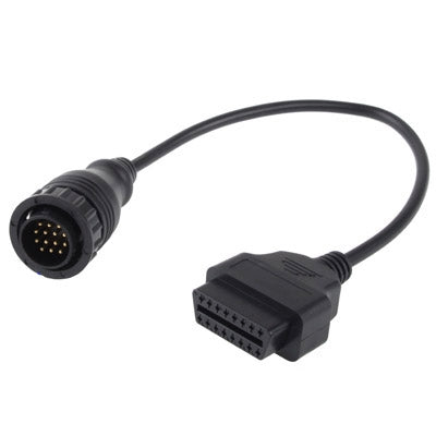 OBDII adapter cable: 14-pin round to 16-pin rectangular connectors