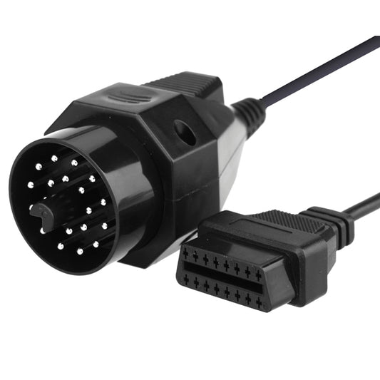 OBDII 20-pin to 16-pin adapter cable with round 16-pin and flat 20-pin plugs