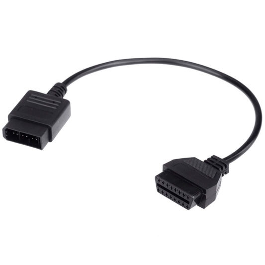 OBDII 16-pin to 14-pin adapter cable with two black connectors