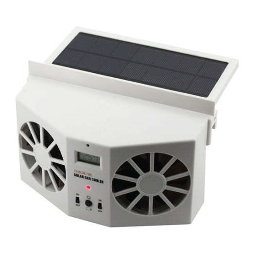2W Solar Powered Car Auto Air Vent Cool Fan Cooler Ventilation System Radiator, with Temperature Display, 2W Solar Powered Fan