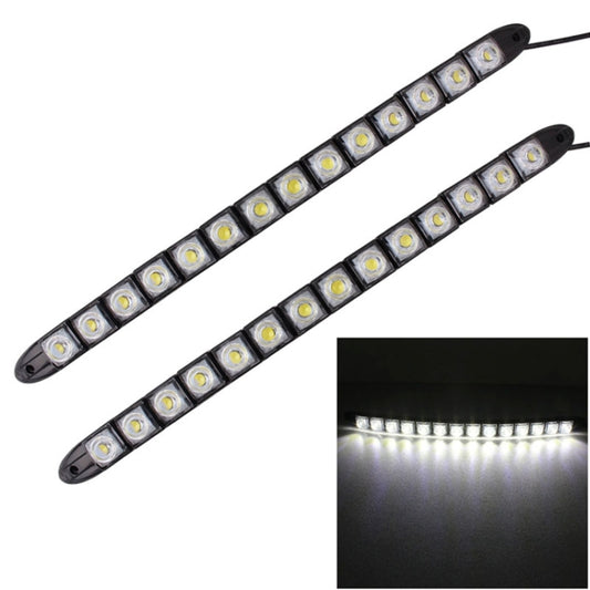 Flexible snake LED daytime running lights, two black strips with square LEDs and wires