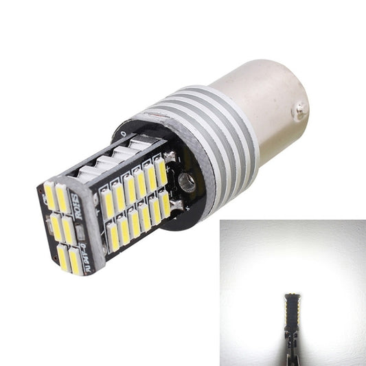 1156 BA15S LED car brake/turn bulb with white LED chips and silver metal body