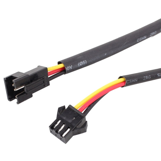 Wired LED tube DRL connectors with red, yellow, and black wires on gray cables