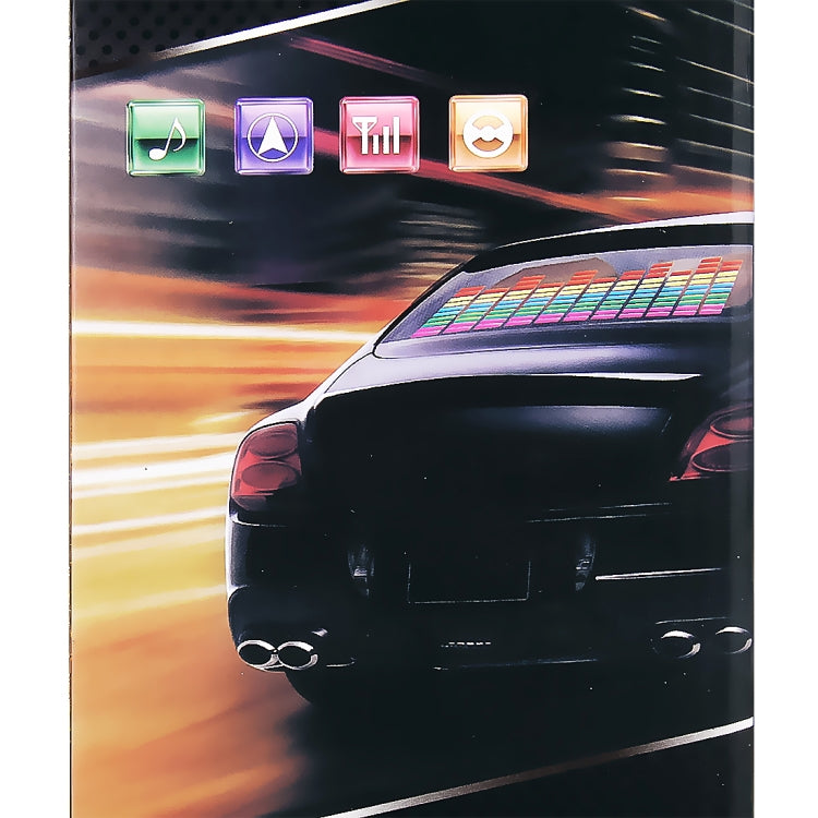 Car music rhythm lamp car sticker with equalizer graphic and multicolor icons