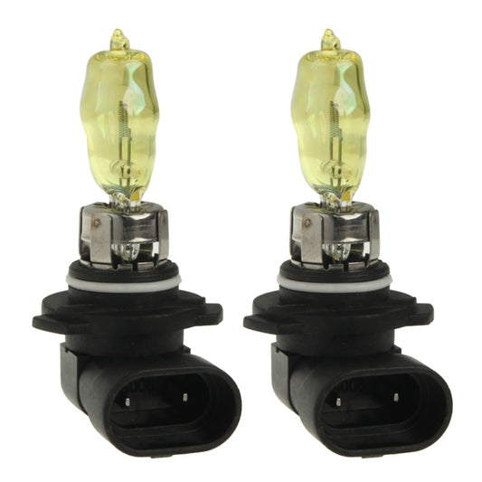 HOD 9005 halogen headlight bulbs, two front bulbs with black mounting bases