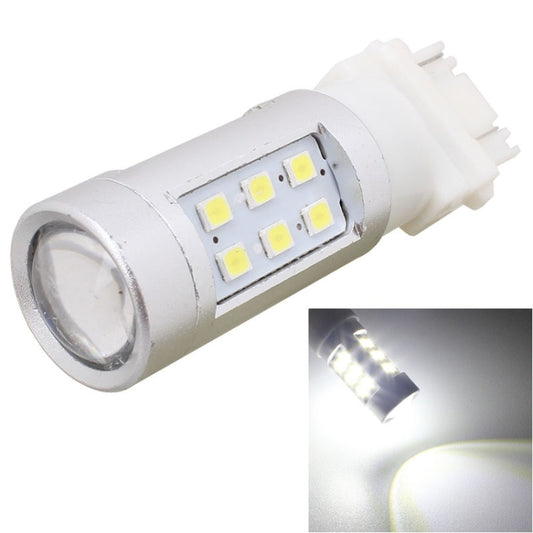 White T25 LED brake bulb, dual-wire base, 21 SMD LEDs