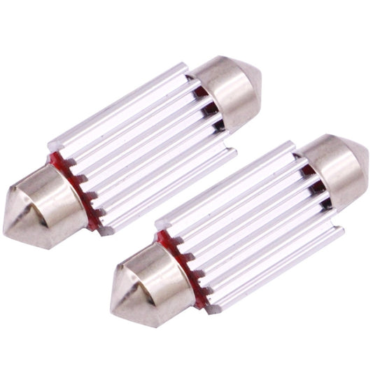 36mm LED license plate bulbs, 2-pack, silver caps with exposed pin LED board