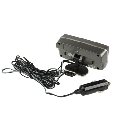 Car thermometer with stand mount, power cord, and cigarette lighter plug