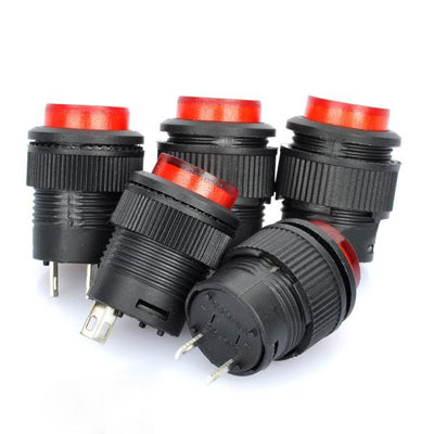 R16-503 Non-Locked 16mm 2-Pin Push Button Switch (5 Pcs in One Package, the Price is for 5 Pcs), 16mm 2-Pin
