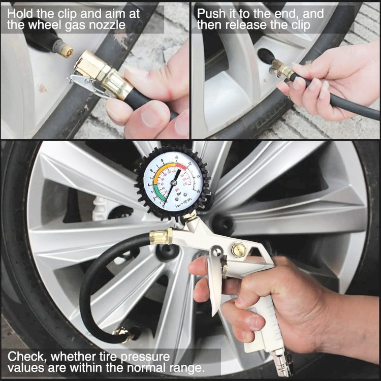 Car Inflator and Gauge Kit, Pressure Range: 0-220PSI, Range: 0-220PSI