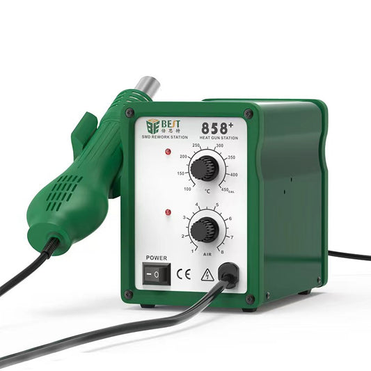 BEST BST-858+ AC 220V 50Hz 650W Adjustable Temperature Unleaded Hot Air Gun with Helical Wind, BST-858+ EU Plug, BST-858+ US Plug