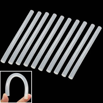 10x Practical Transparent White Hot Melt Glue Stick, Size: 270 x 11mm (10pcs in one packaging, the price is for 10pcs), 270 x 11mm