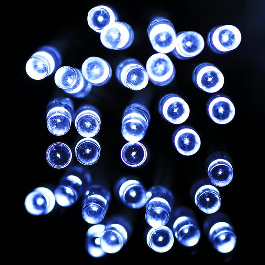 20 LED string lights with blue-white glow bulbs, flashing light pattern