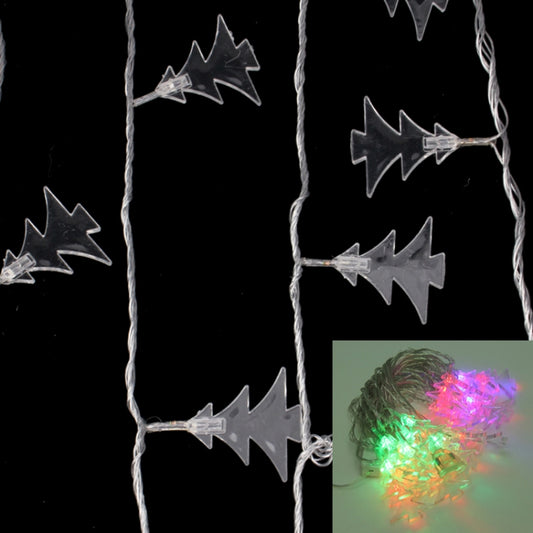 30-LED multi-colored light string with clear star-shaped clips on wire