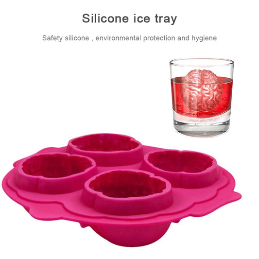 Silicone Brain Freeze Shaped Ice Cube Tray (Random Color Delivery), Brain Shape