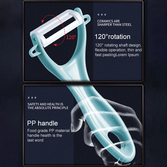 T Shaped Ceramic Skin Peeler with Durable ABS Handle, Random Color Delivery, T Shaped Peel Knife