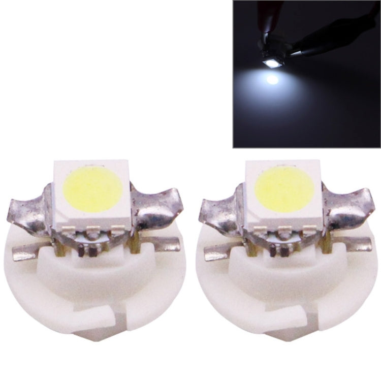 Yellow B8.4 LED dashboard bulb with SMD chip on dual-prong base