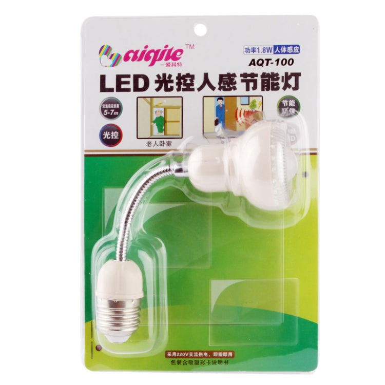 1.8W E27 Spiral Human Sensor Light Control Energy-saving Night Light, Sensitive Distance: 5 - 7m